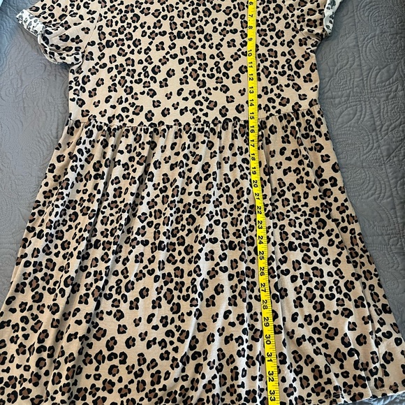 Wild Fable Leopard Print Babydoll Dress Size M - Picture 3 of 8